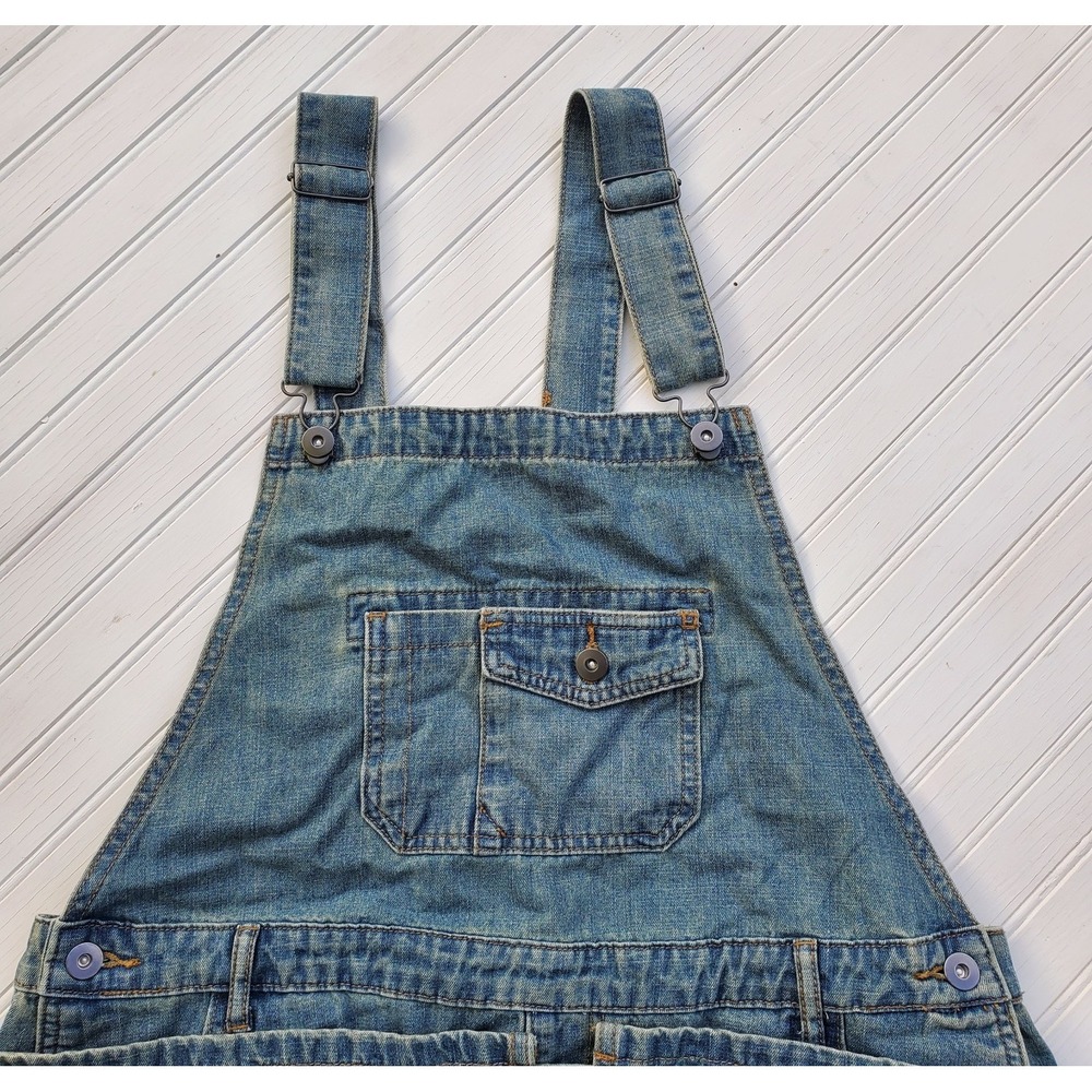 Denim Dress Long Y2K Retro Loose Fit Bib Apron Style Overall Size XL - Picture 4 of 7